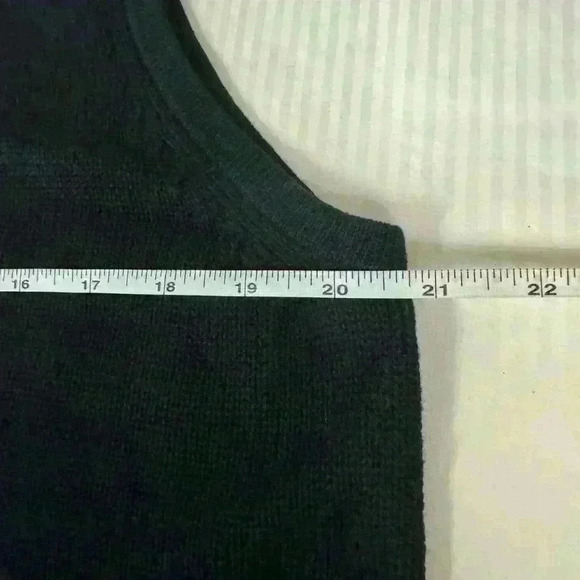 NWT Y2K Liz Claiborne Sweater Vest XL Black Tan Stripe V-Neck Retro Preppy Knit - Picture 6 of 8